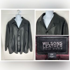 Wilsons Leather‎ Pelle Studio Thinsulate Ultra Black Jacket 2XL Removable Liner